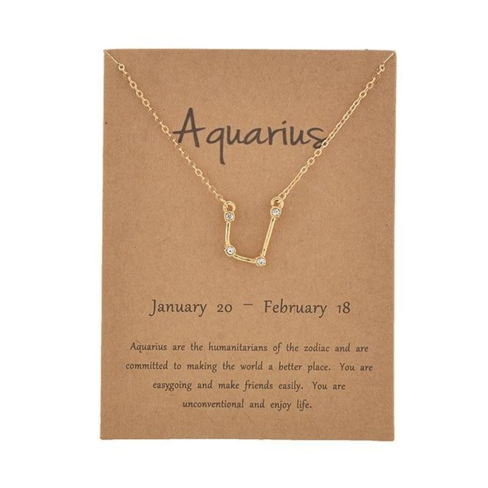Aquarius Rhinestone Constellation Astrological Necklace